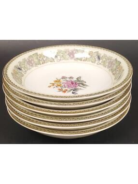 Vintage 6 PCS Noritake BOUQUET Fruit Dessert Bowl 5.5" Occupied Japan Pink Rose